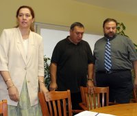Срещата между НЗОК и ССБ - д-р Румяна Тодорова (ляво)и д-р Николай Шарков(най-вдясно)