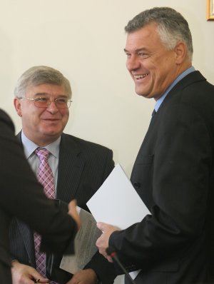 Зам.-министър Кирил Ананиев с кмета на Пловдив Ив. Чомаков