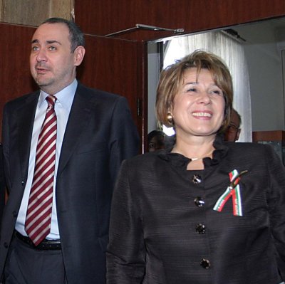 Борис Велчев и Емилия Масларова след  договорката им за проверка на ТЕЛК ментетата