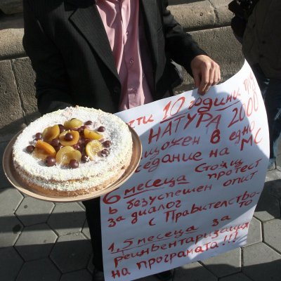 Серията от протести: 18 черешки от тортата по случай половингодишния протест в защита на  Натура 2000   изядоха  природозащитниц