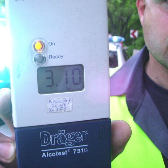 Полицай заловен да шофира с 3,11 ‰ алкохол