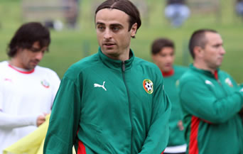 Димитър Бербатов по време на тренировка на националния отбор
