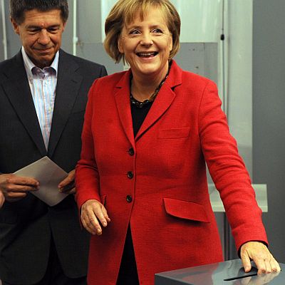 Ангела Меркел и съпругът й гласуват