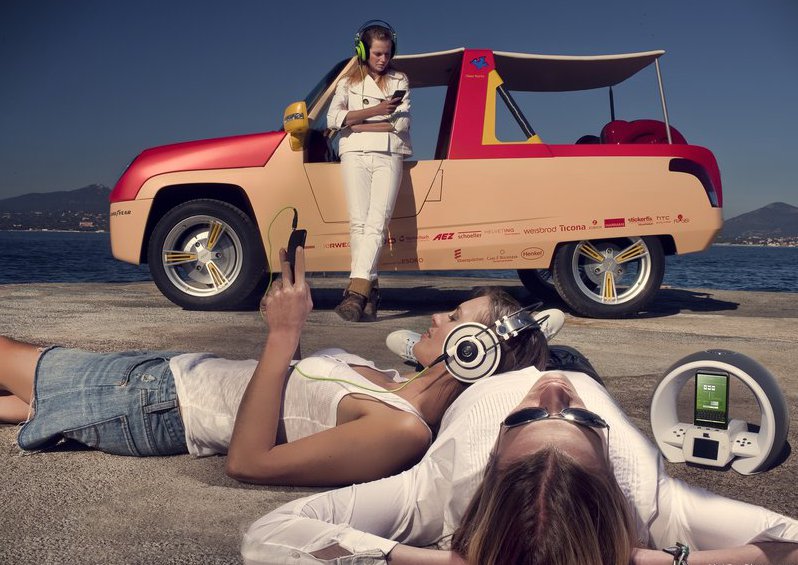 Бамбуков спийдстър с надуваеми седалки за плажа