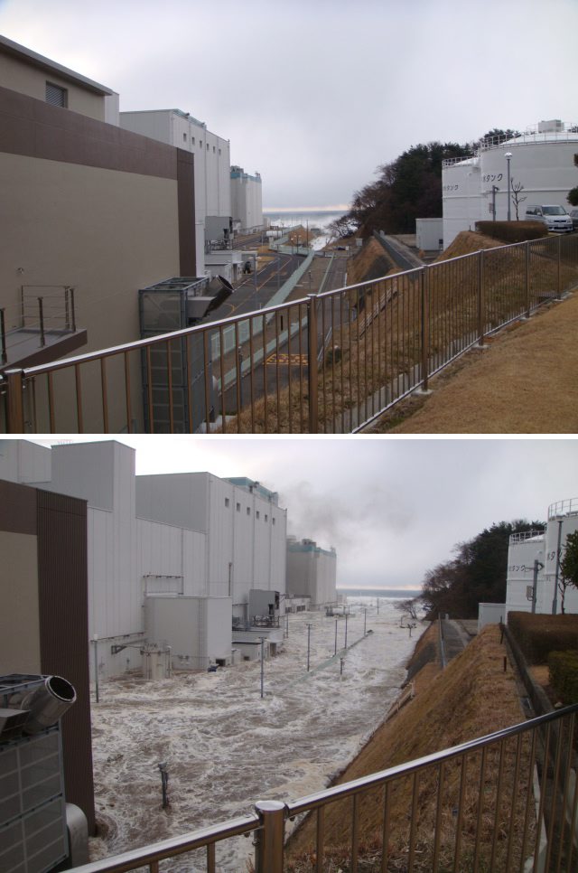 АЕЦ ”Фукушима 1” преди бедствието и по време на цунамито
