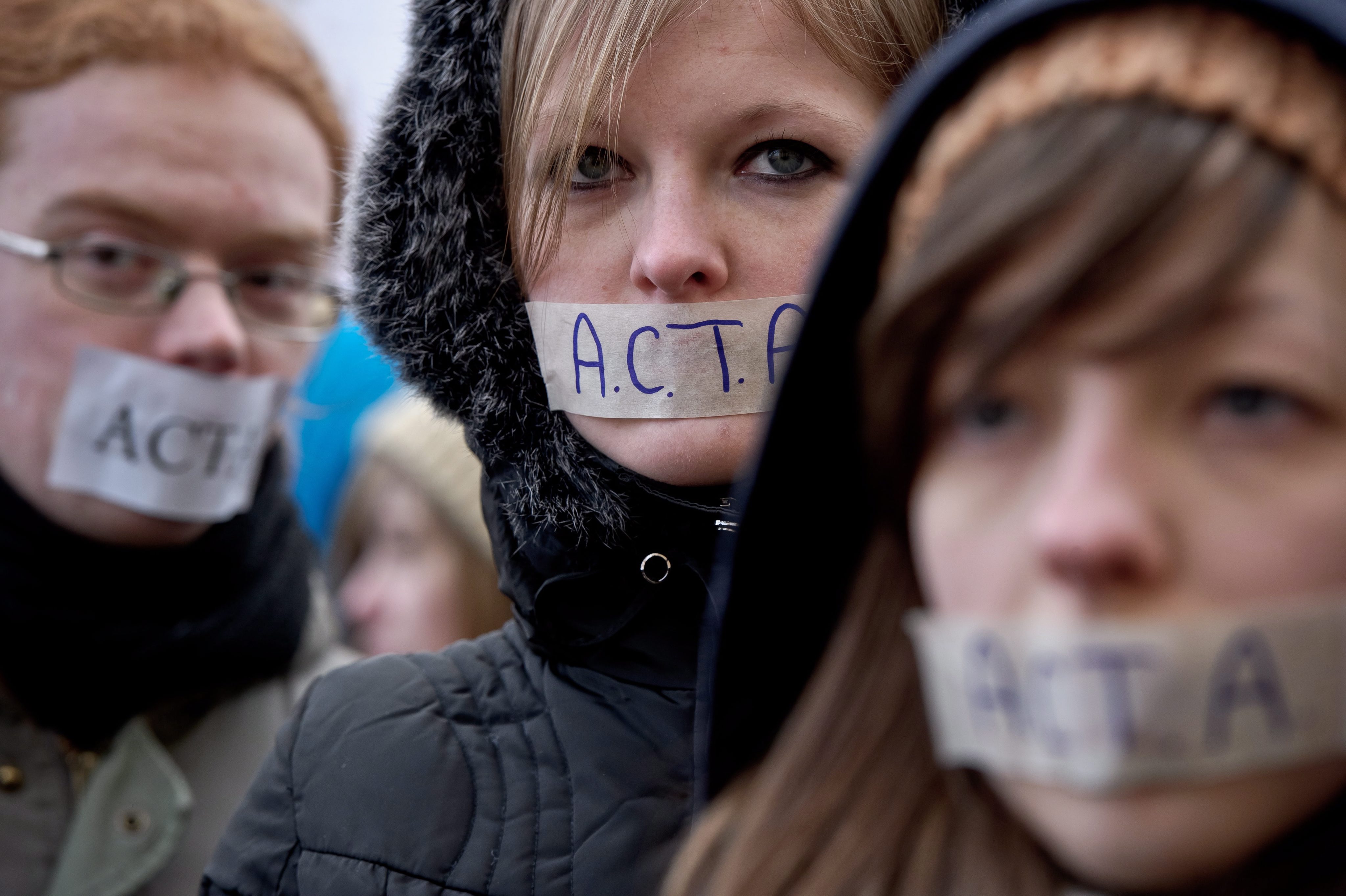 Протест срещу международното търговско споразумение за опазване на авторските права ACTA