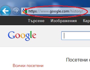 Влезте в своя Google акаунт и посетете www.google.com/history