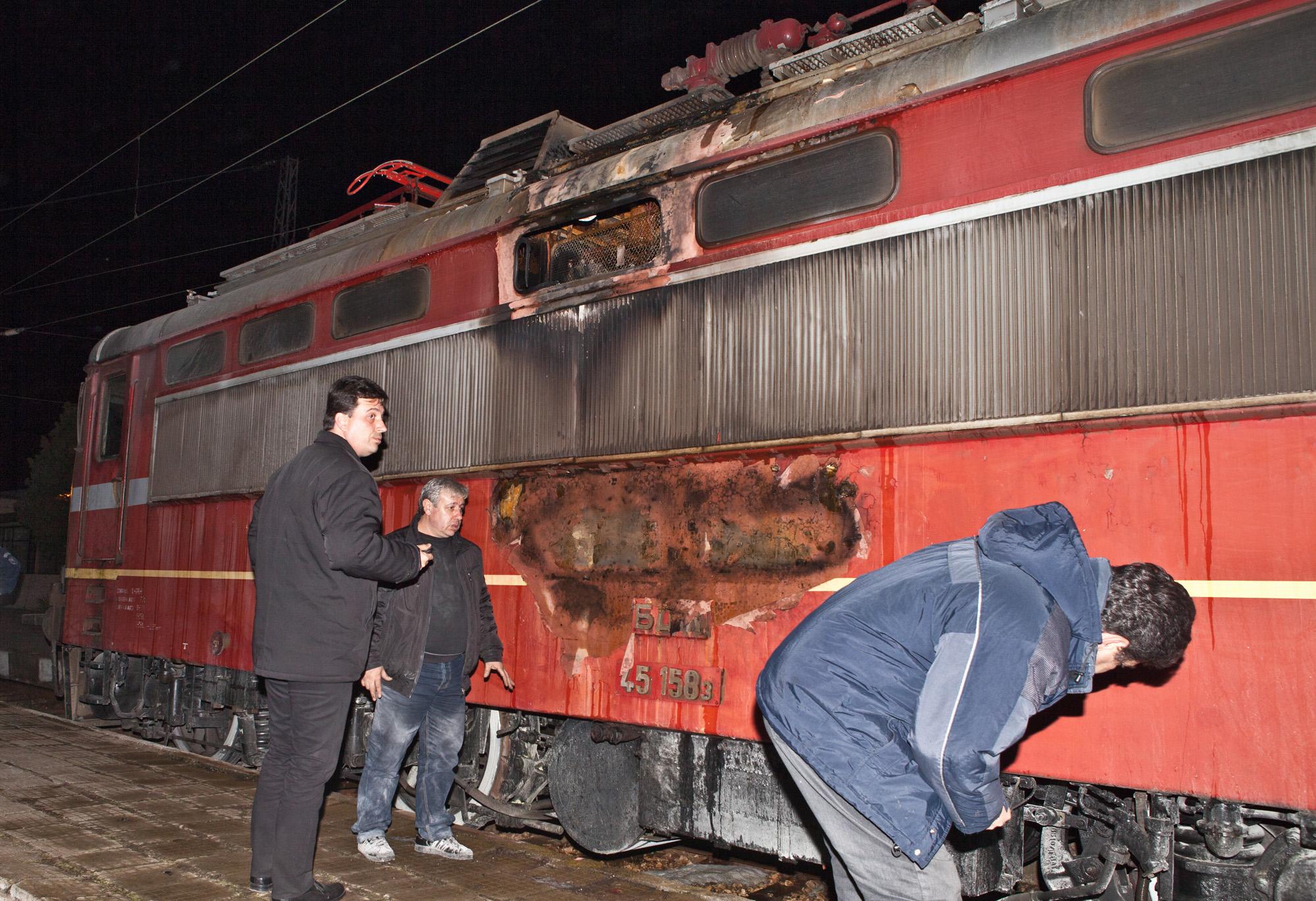 Снимка архив от запалил се влак по линията Видин-София