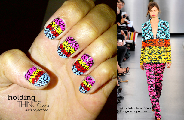Маникюр, вдъхновен от колекция пролет-лято 2012 на Mary Katrantzou