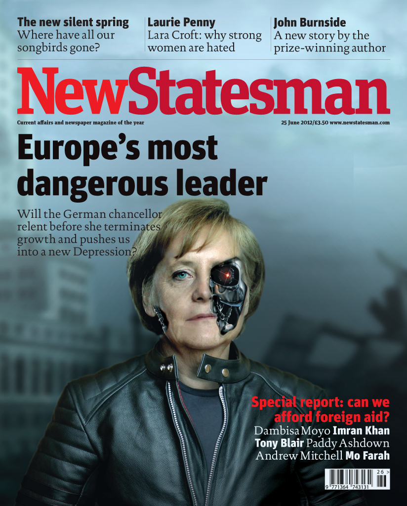 Британско списание сравни Меркел с Хитлер и я изобрази като Терминатор