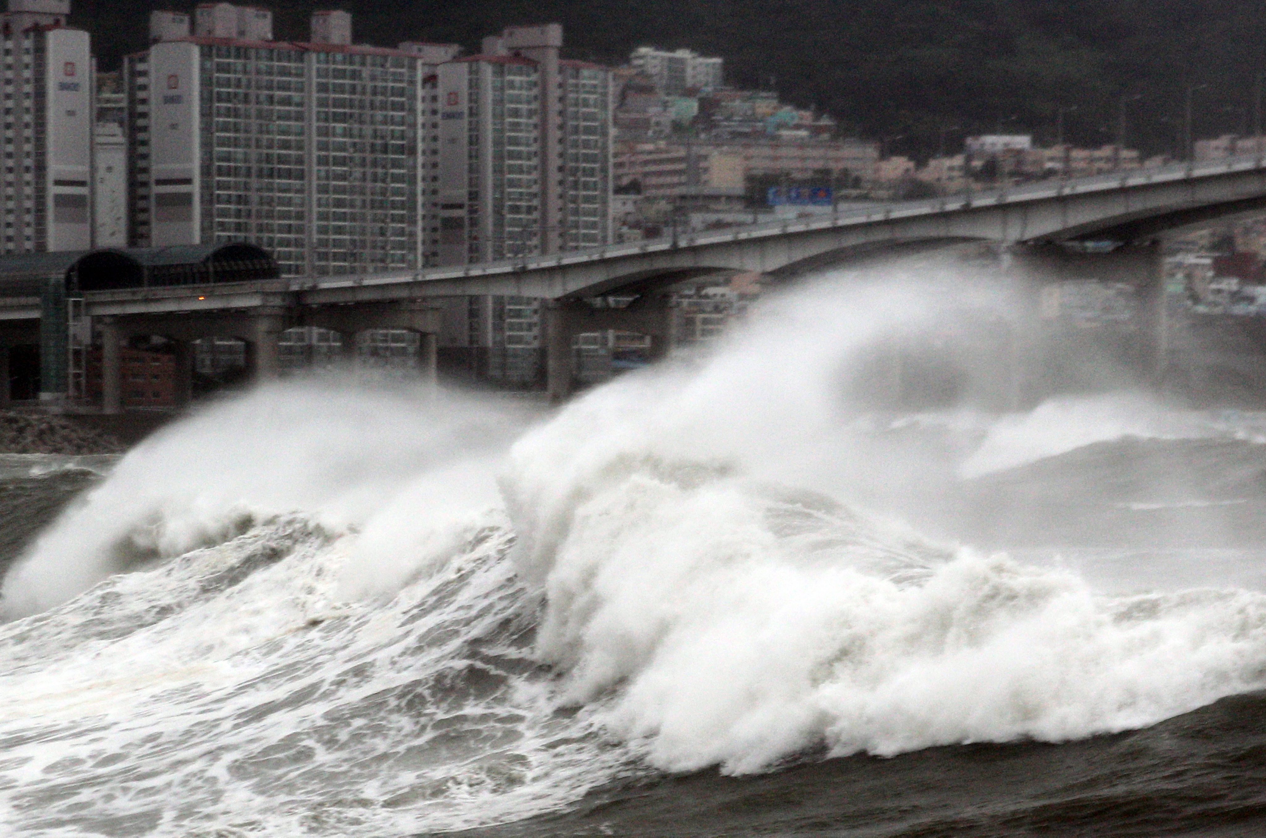 Тайфун отнесе рибарски кораби край Южна Корея