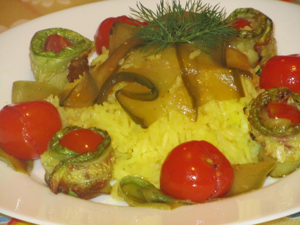 Ориз с шафран и зеленчуци