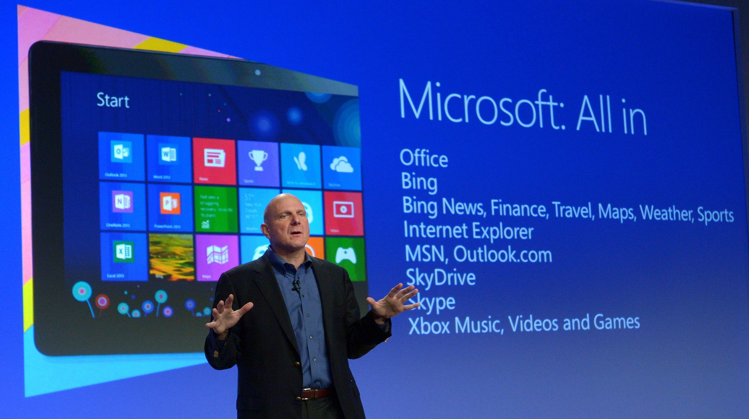 Стив Балмър представя новия Windows
