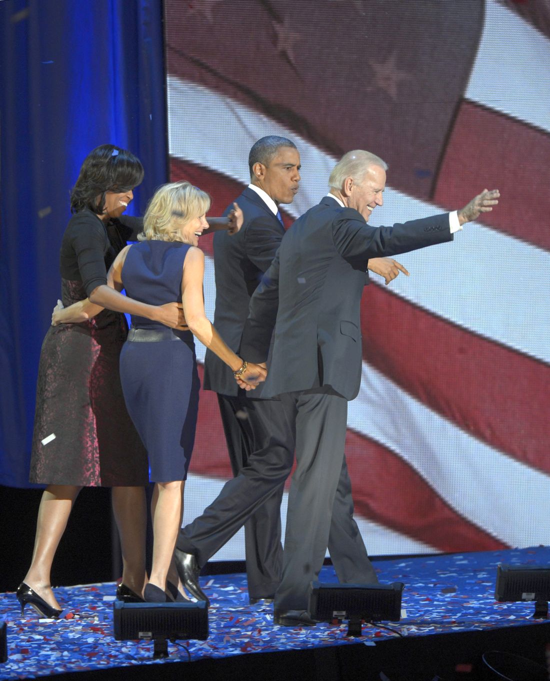 Президентът Барак Обама и Мишел и семеството на вицепрезидентът Джо Байдън