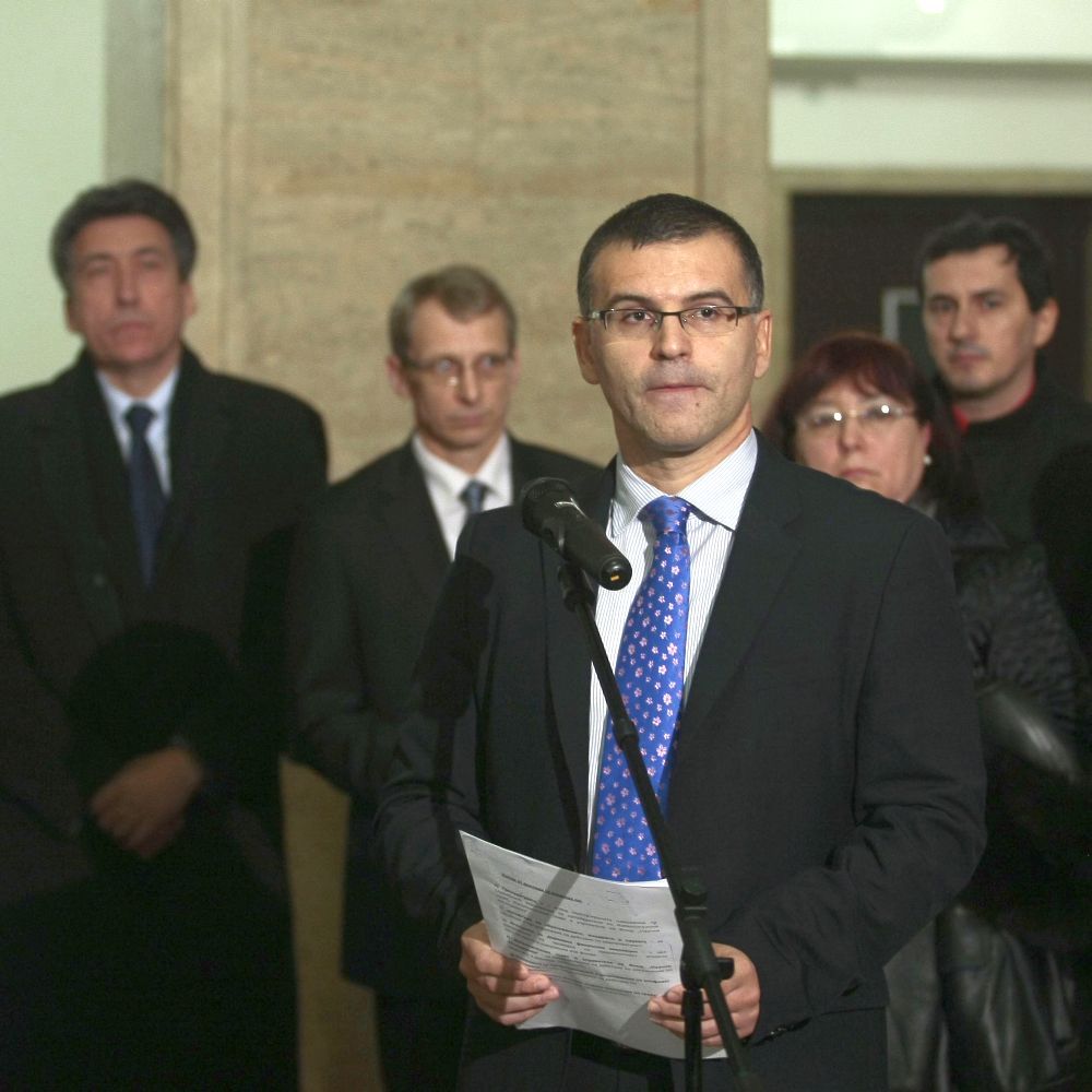 Министърът на финансите Симеон Дянков и учени дадоха брифинг, на който оповестиха резултати от проверката в научния фонд