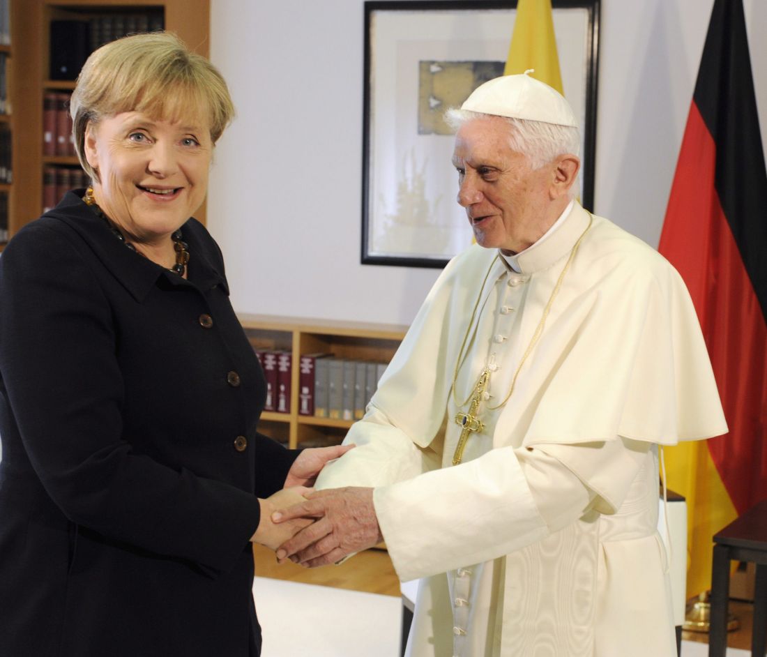 Германският канцлер Ангела Меркел и папа Бенедикт XVI