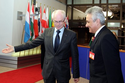Председателят на ЕК Херман ван Ромпой проведе среща с българския премиер