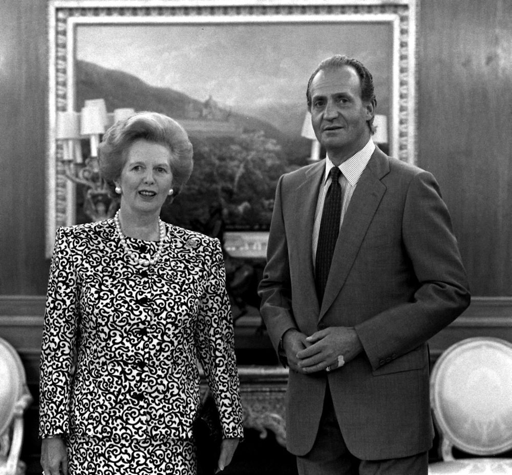 Кралят на Испания Хуан Карлос I с Маргарет Тачър през 1998 г.