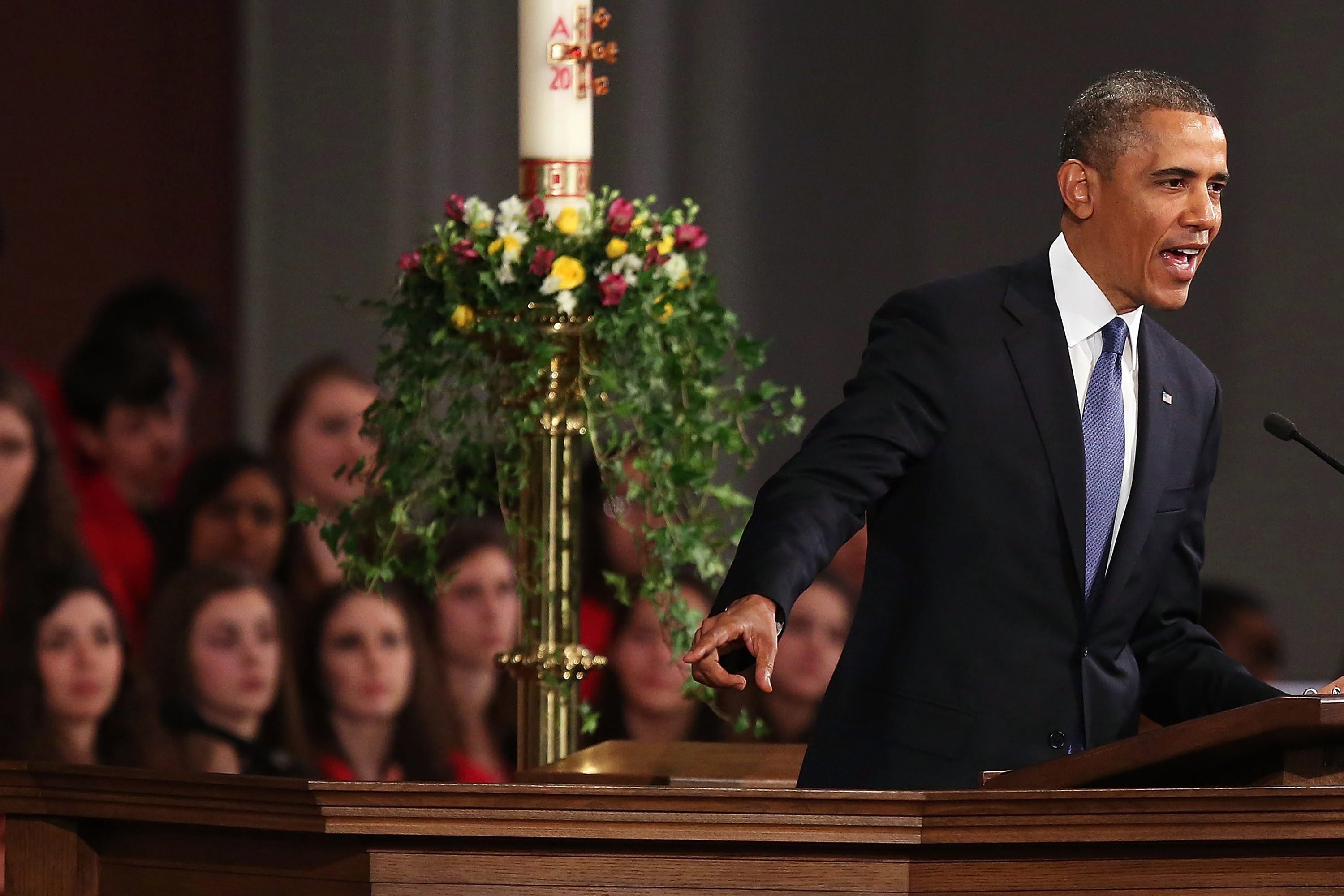 Обама държа реч в Бостън в католическа църква недалеч от мястото на взривовете