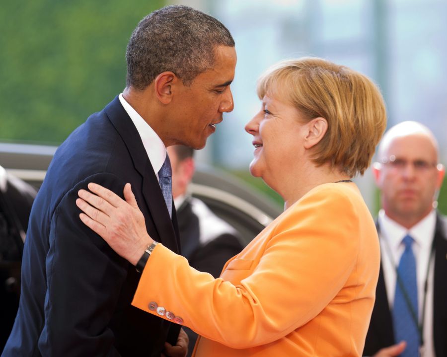 Барак Обама и Ангела Меркел в Берлин