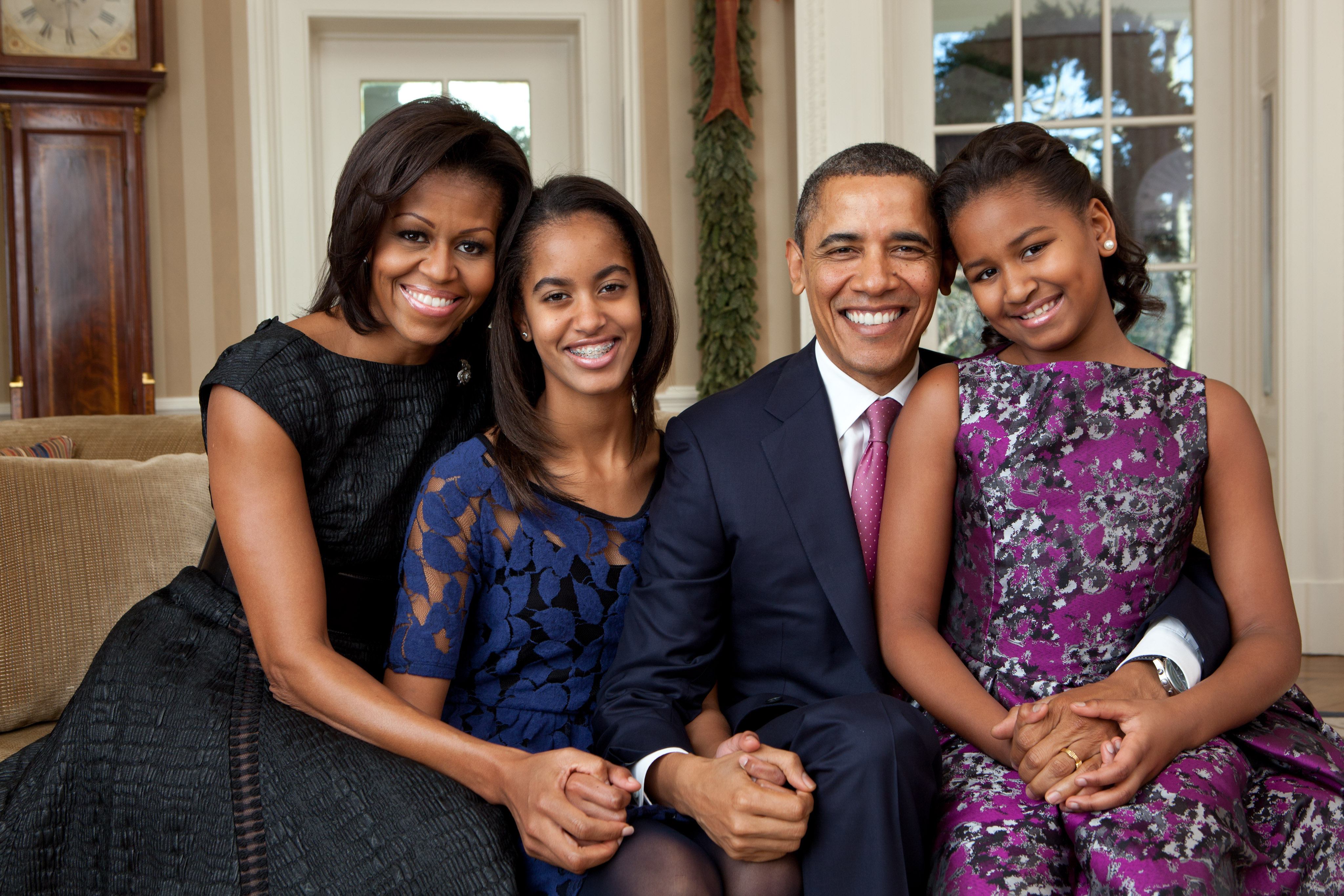 Мишел Обама, Малия, Саша и Барак Обама