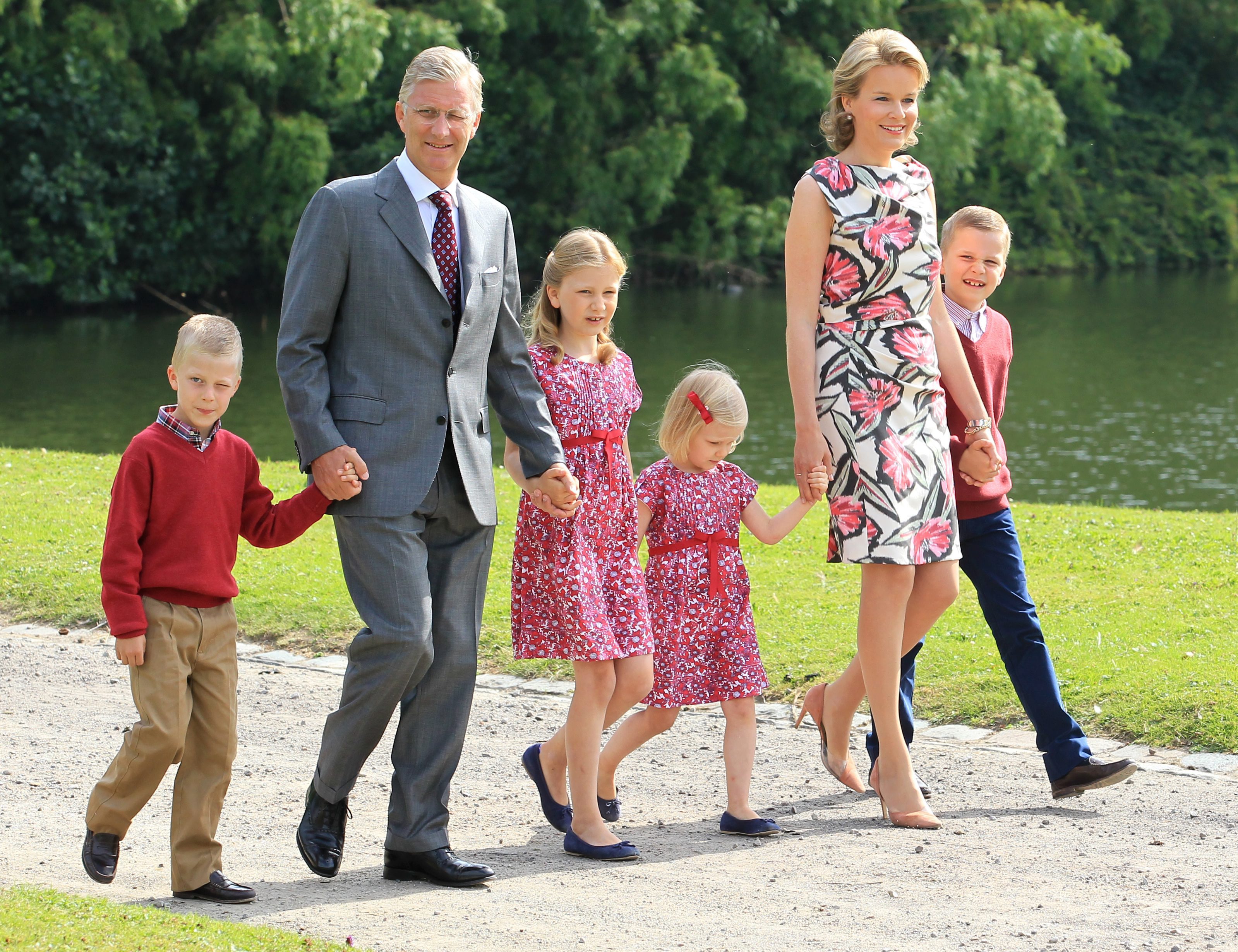 Принц Филип и принцеса Матилде с децата им