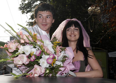 Венчавката на Жени Калканджиева и Стефан Манов