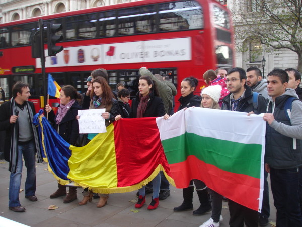 Българи и румънци протестираха в Лондон срещу дискриминацията