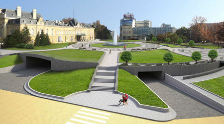 Градската градина стига до сградата на галерията, а автомобилният трафик се изнася отдолу, предвижда проект