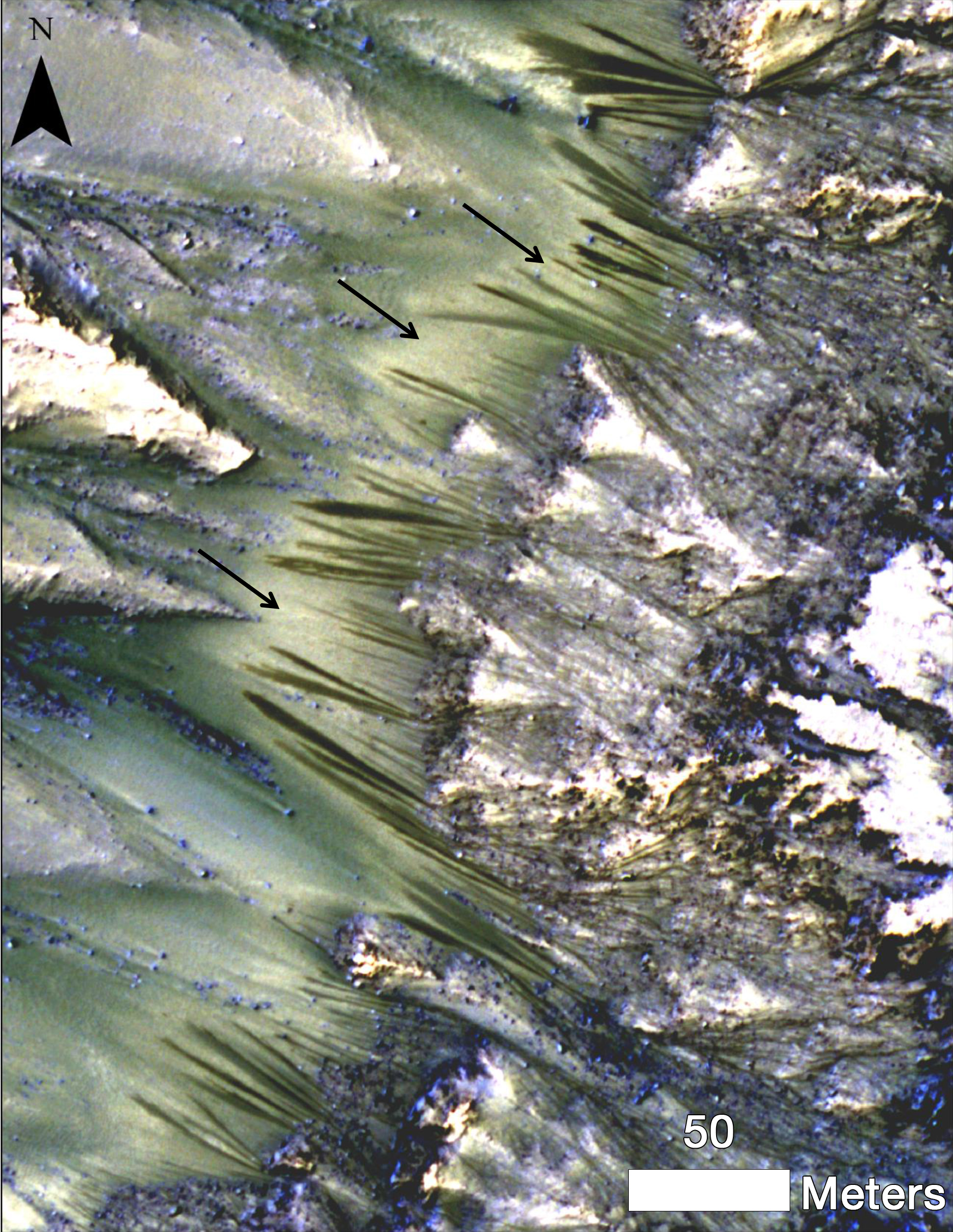 Течаща вода на Марс? (снимки)