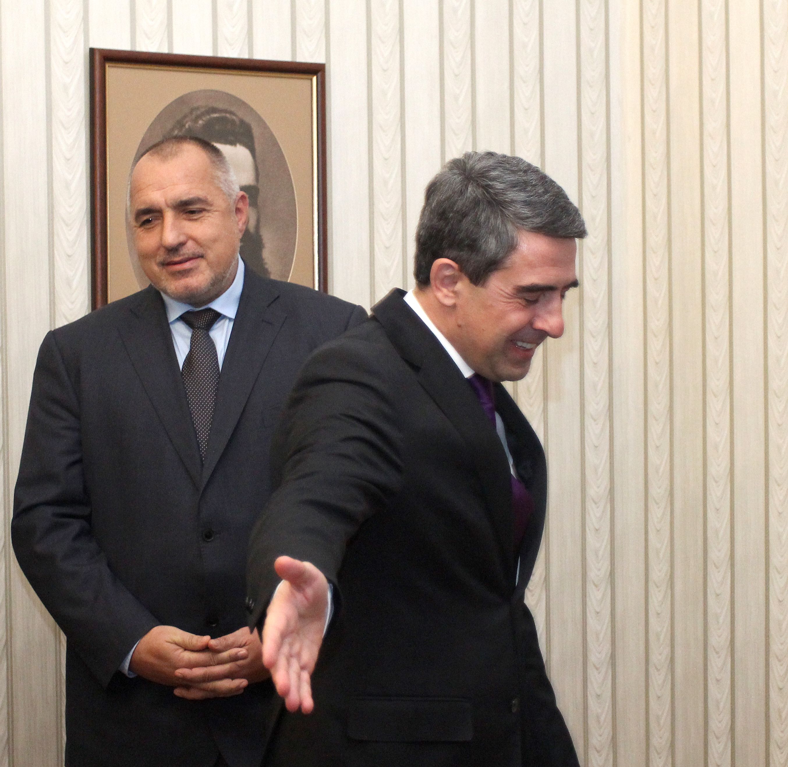 Президентът Росен Плевнелиев и лидерът на ГЕРБ Бойко Борисов