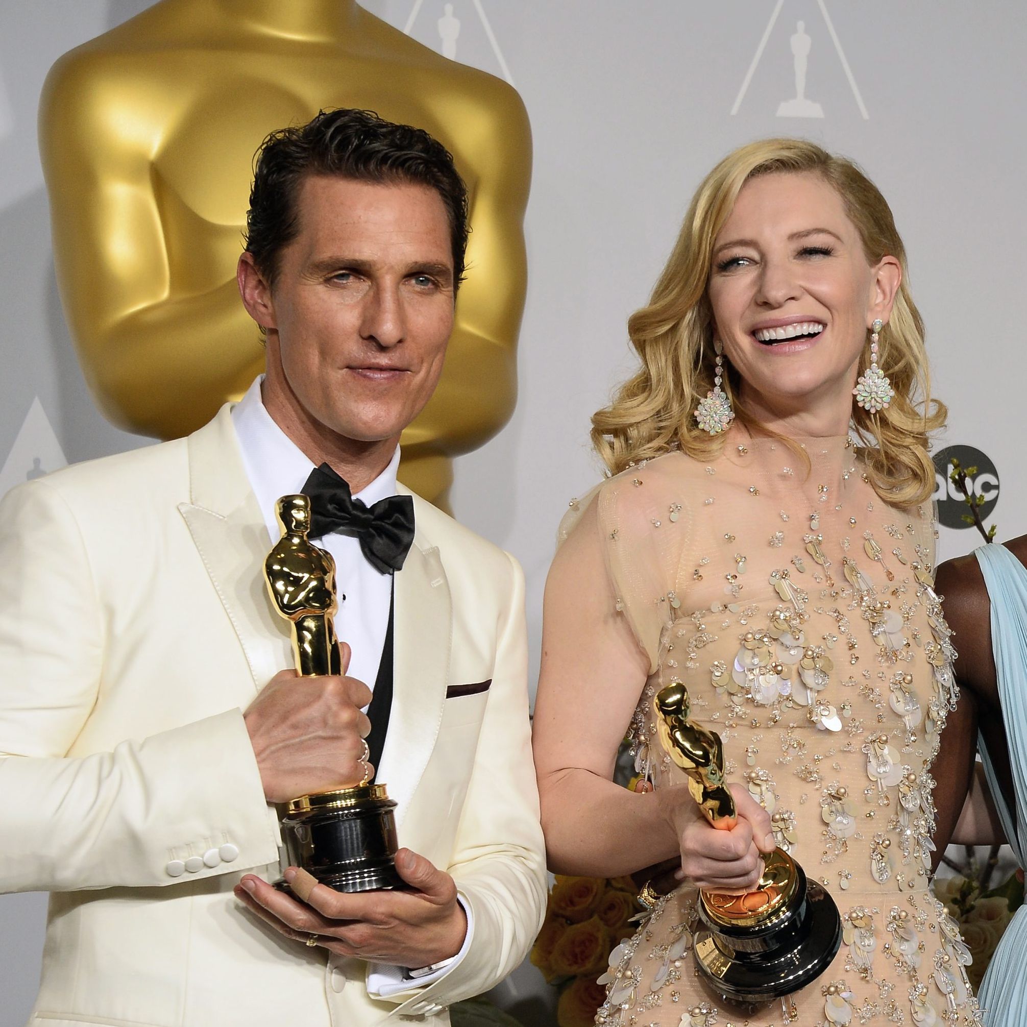 Носителите на Оскар 2014 за главни роли Матю Макконъхи и Кейт Бланшет