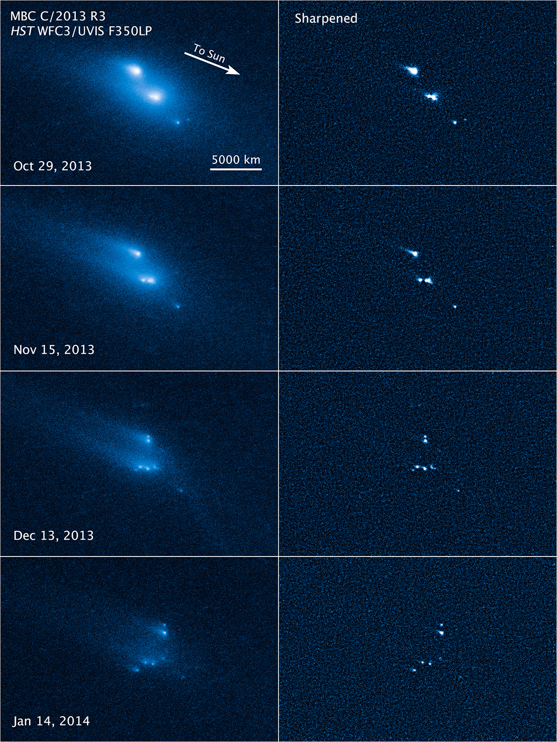 ”Хъбъл” засне разпадащ се астероид (снимка)