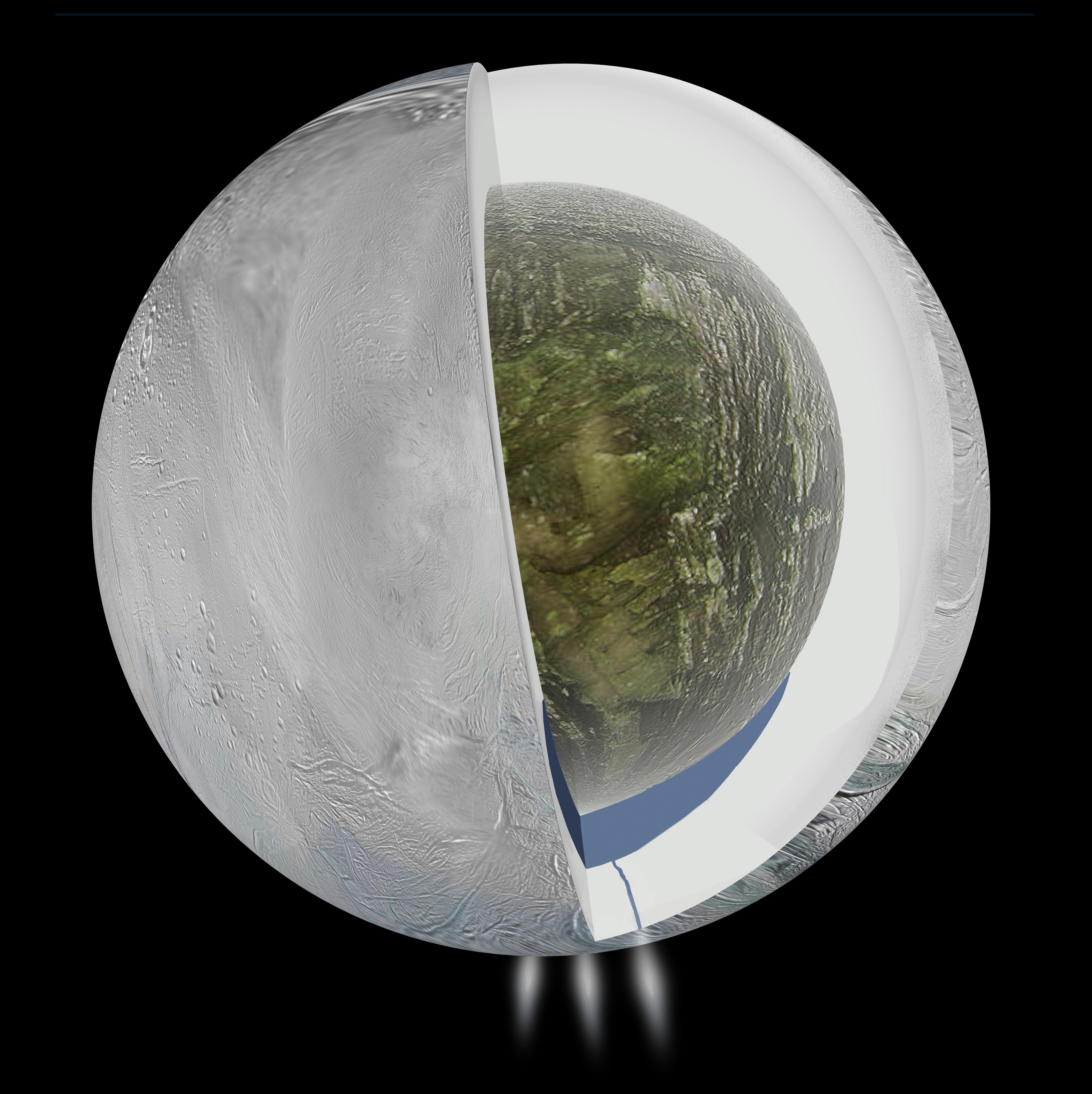 Cassini откри океан под повърхността на сатурновата луна Енцелад
