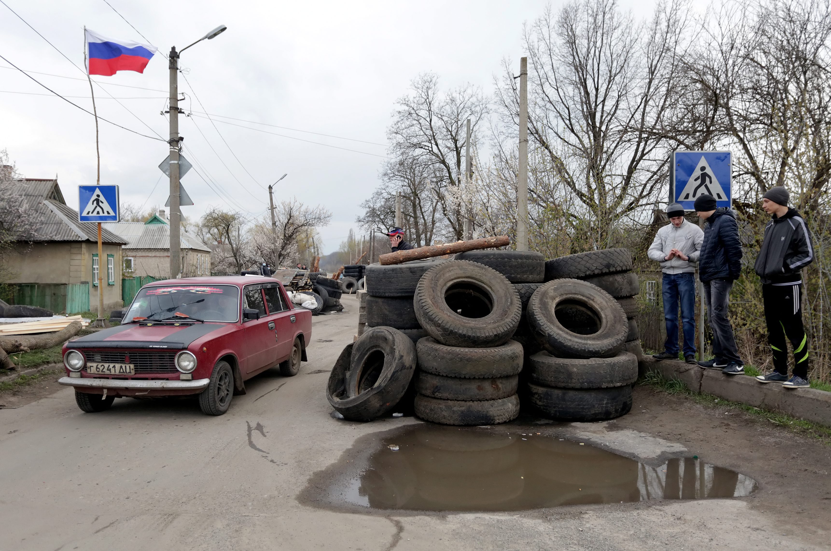 Издигнат от сепаратистите пропускателен пункт