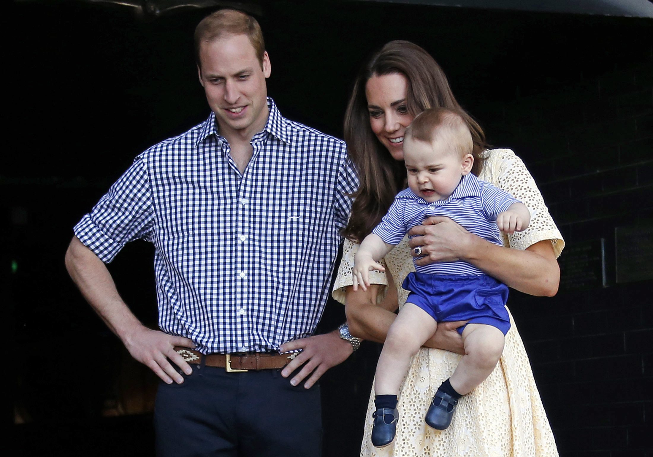 Херцогиня Катрин и принц Уилям с принц Джордж