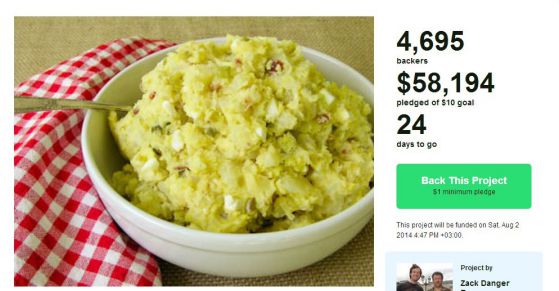 Проект за картофена салата събра $60 000 в сайт