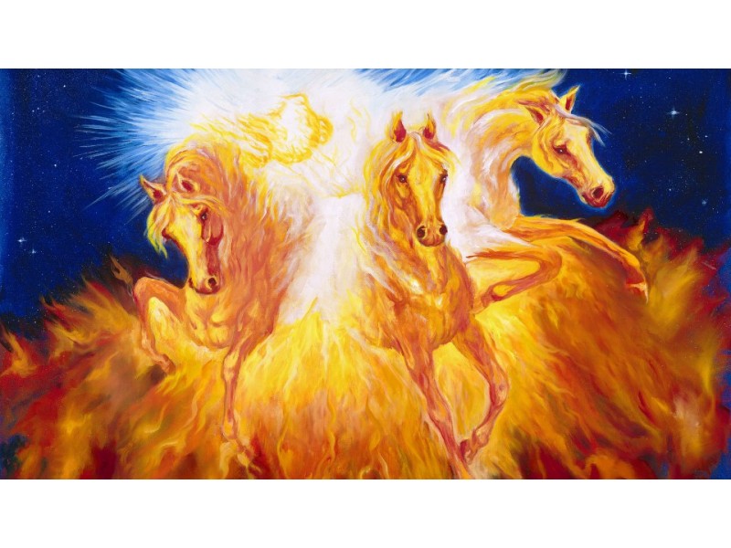 Житието на пророка представя как при смъртта му огнена  колесница с огнени коне го отнесла с вихър на небето
