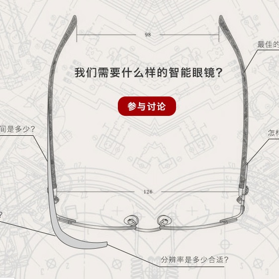 Скица на умните очила на Lenovo