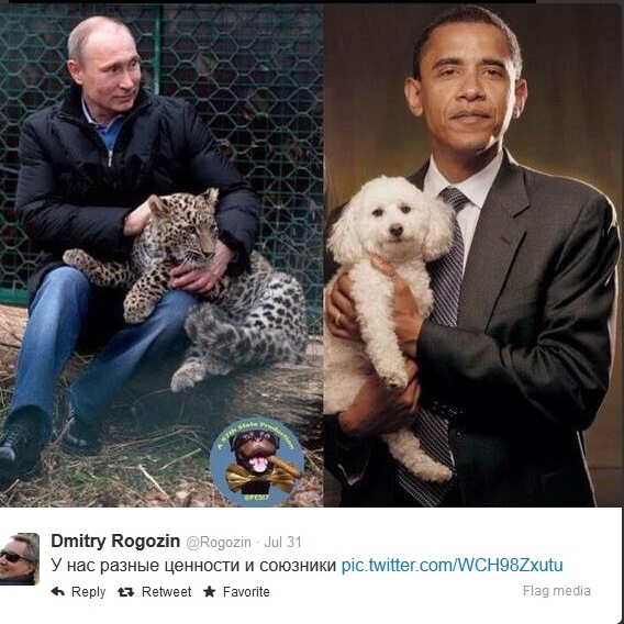 Рогозин се подигра в Туитър с твърдата линия на САЩ