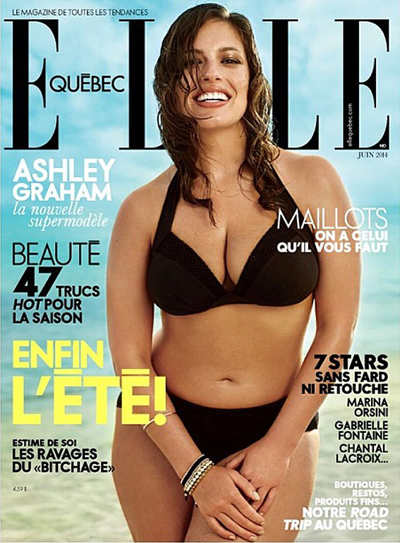 Ашли Греъм на корицата на ”Elle”, Квебек
