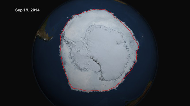 Рекорд на площите, покрити с лед в Антарктика