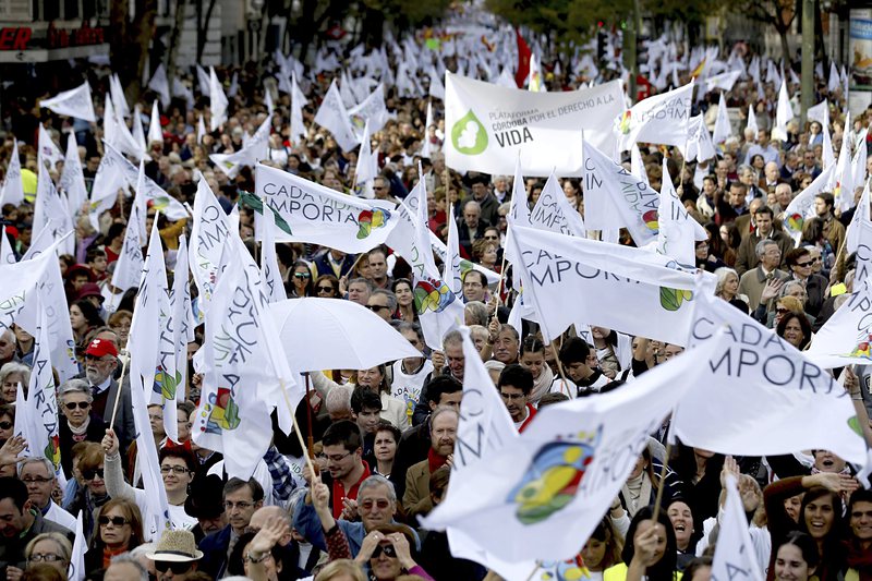 Многохилядният протест премина през центъра на Мадрид