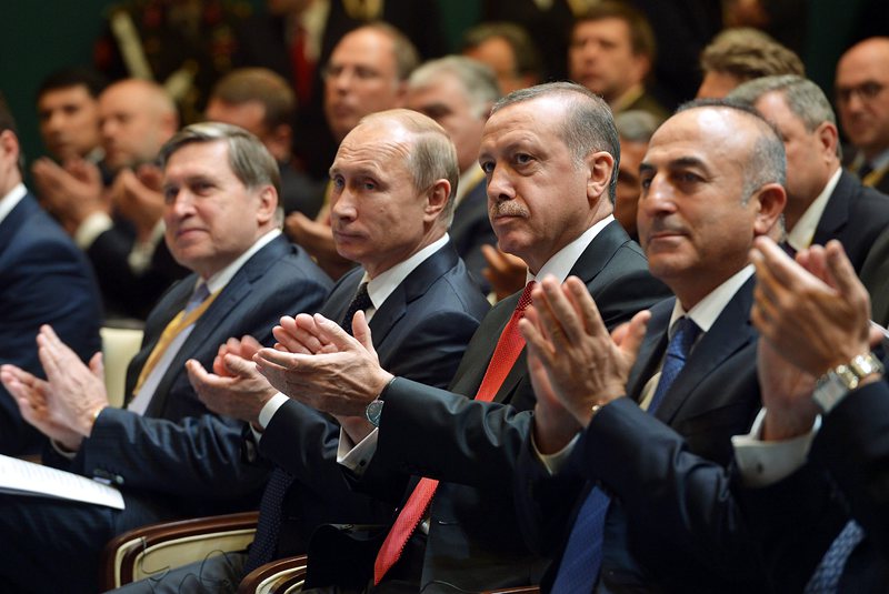 Владимир Путин и Реджеп Ердоган на пресконференция в новия дворец на турския президент