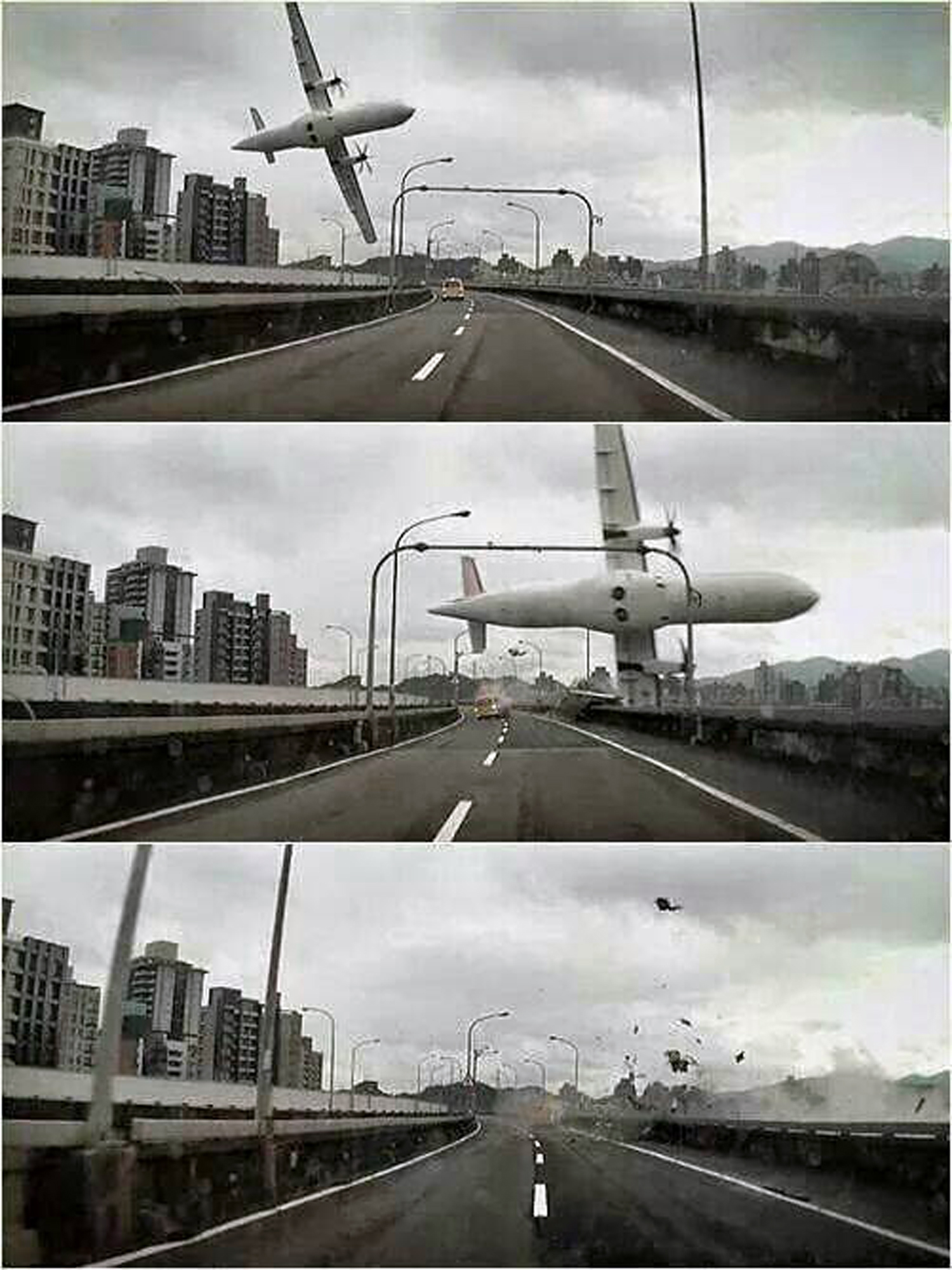 Самолетът се е  завъртял на една страна във въздуха