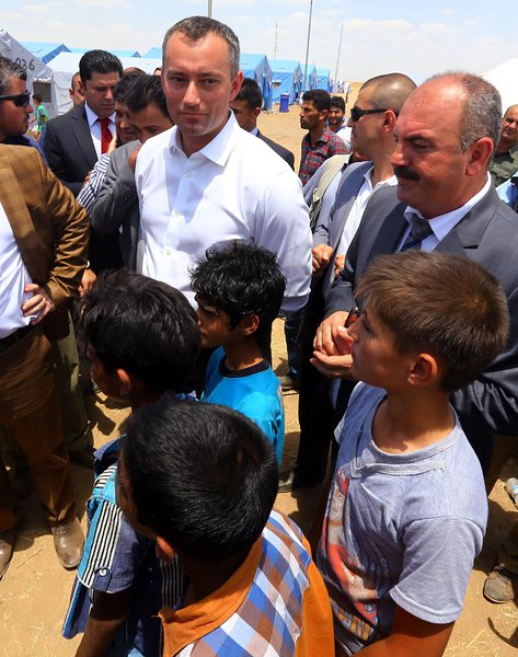 Николай Младенов на посещение в бежански лагер в Ербил, Северен Ирак, на 14 юни 2014 г.