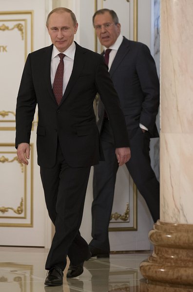 Владимир Путин на срещата в Минск