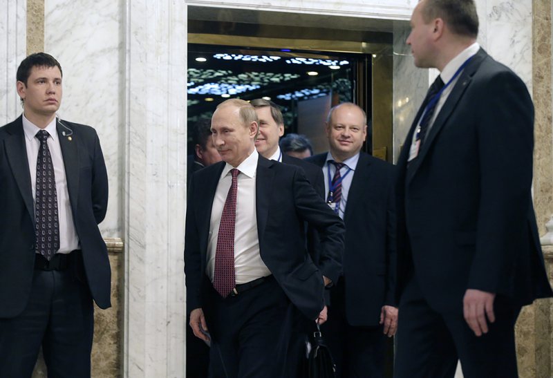 Руският президент Владимир Путин на срещата в Минск