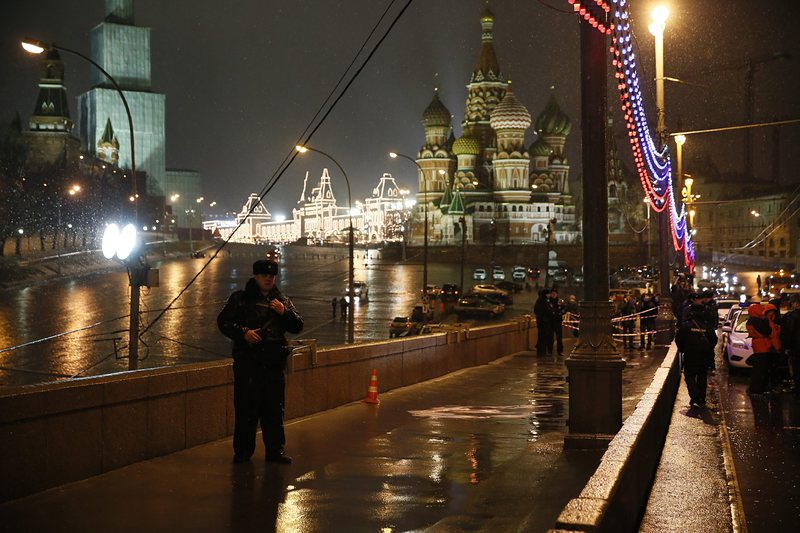 Мястото, където бе убит Борис Немцов на 27 февруари (сн. архив)