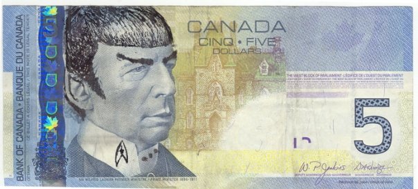 Канадската ЦБ: Рисуването на Спок върху банкнотите е противоконституционно